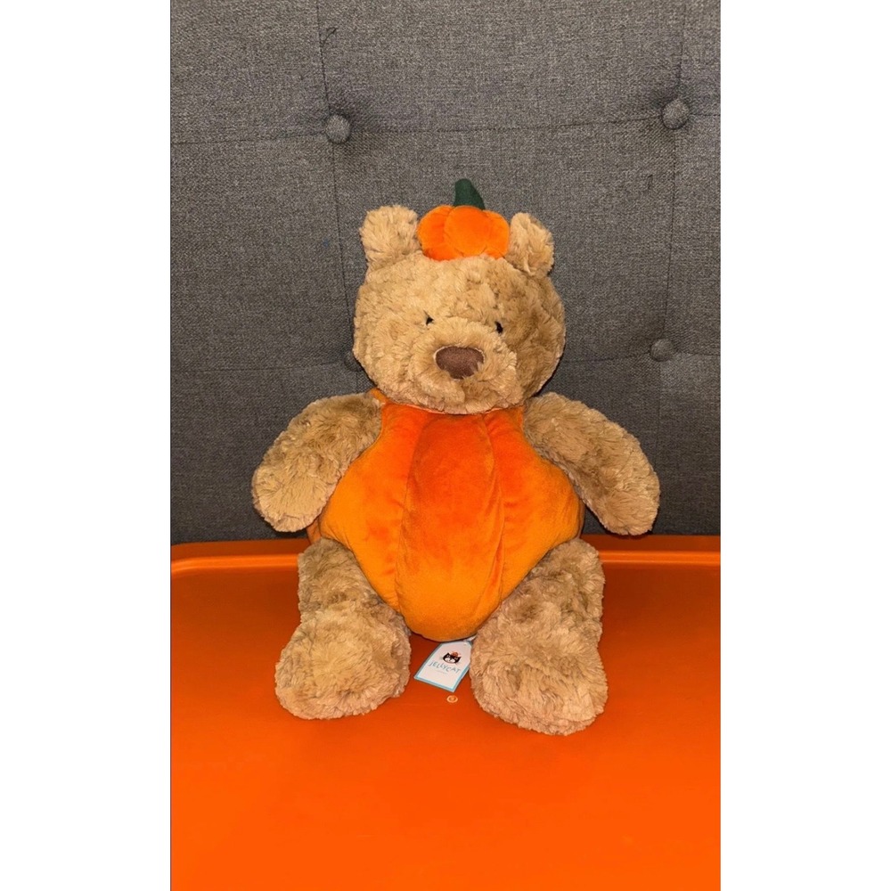 Jellycat Pumpkin Bartholomew Bear Halloween Plush Stuffed Animal BARL2PUM New